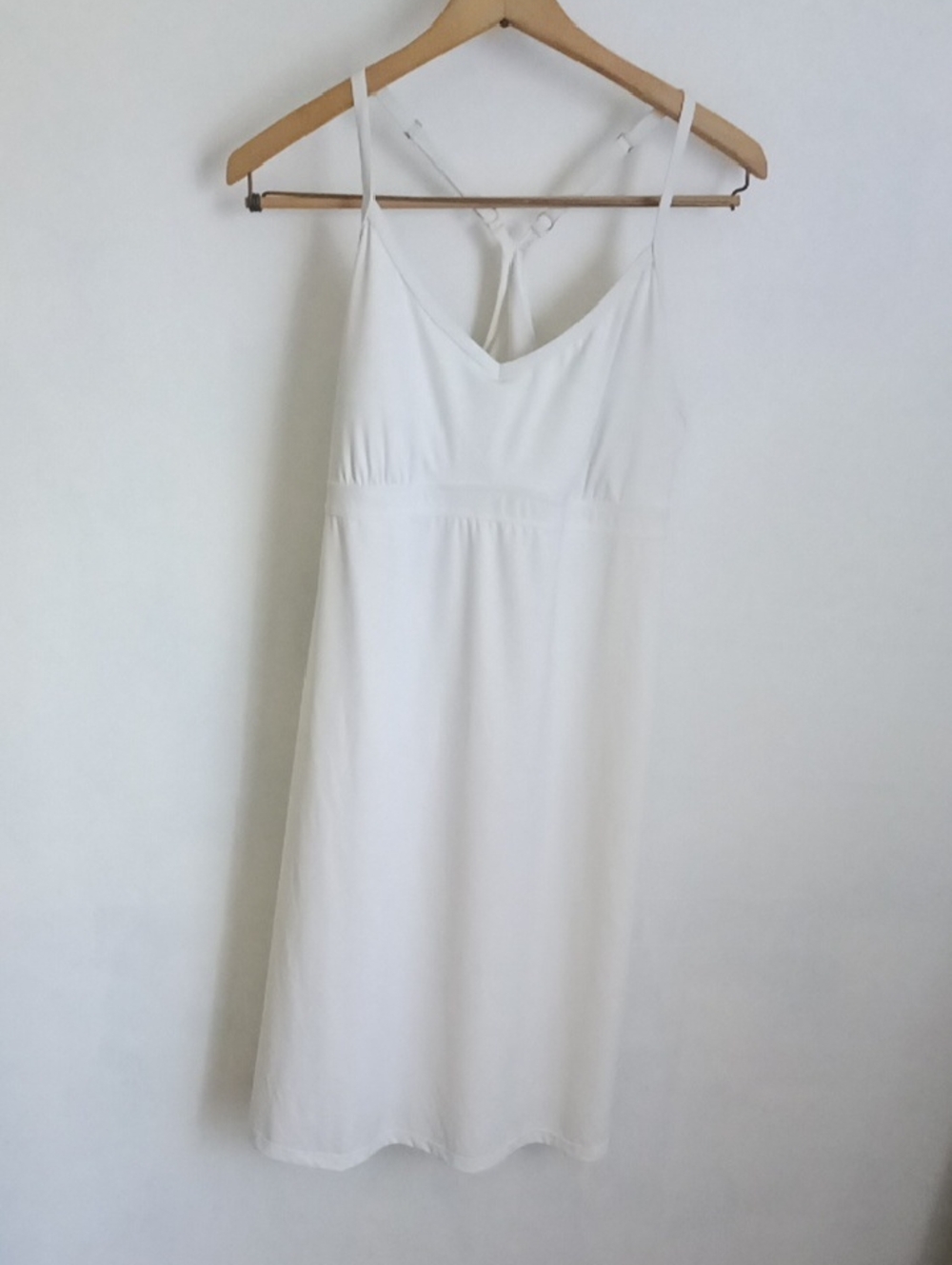 Athleta White Spaghetti Strap Midi Dress with Back Tie